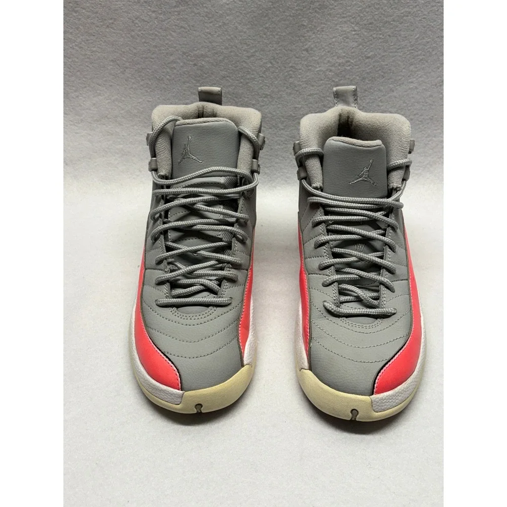 Air Jordan 12 Retro GS Wolf Grey Racer Pink Sneakers 510815-060 Size 7Y